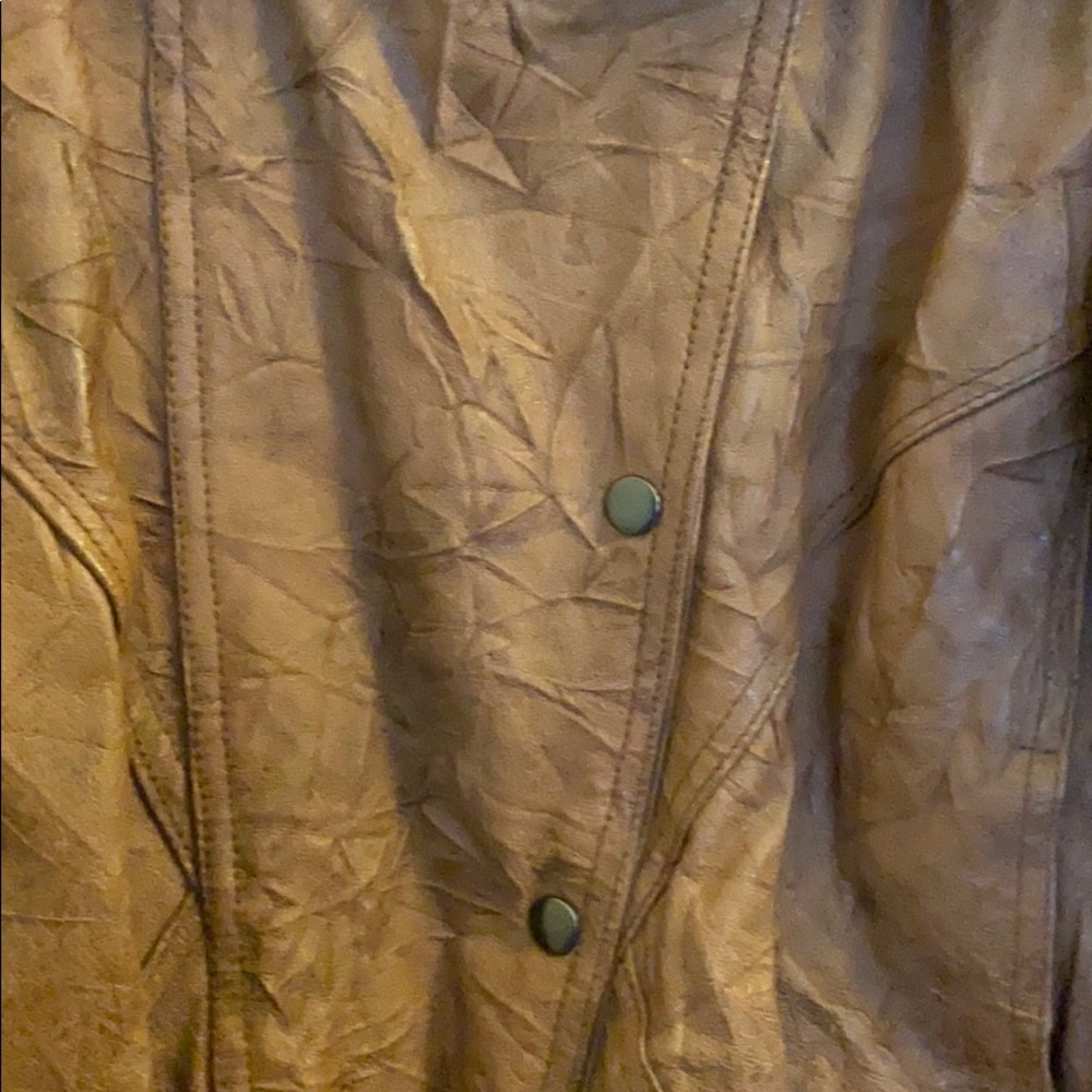 Women’s cropped vintage brown leather jacket- s - Picture 5 of 12